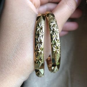 Gold plated bangles openable 8” around jewellery